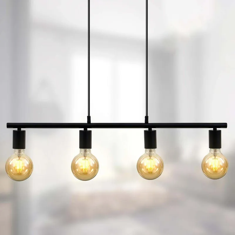 Suspension 4 Lampes Industrielle