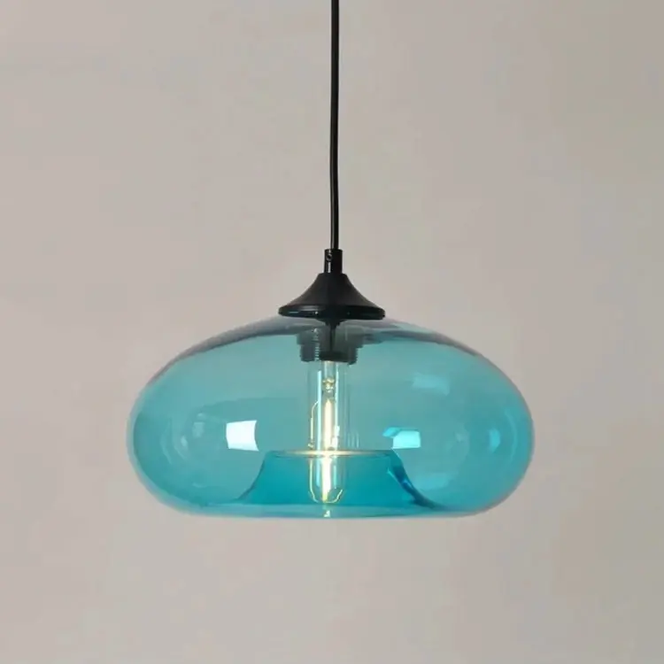 Suspension Verre Soufflé Bleu