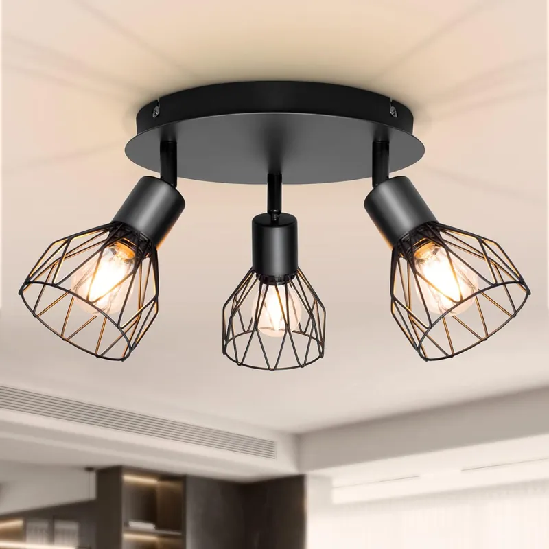 Plafonnier 3 Spots Industriel