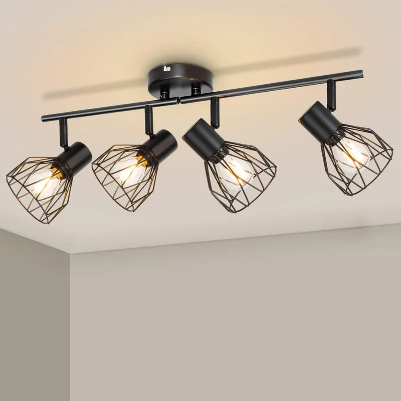 Plafonnier 4 Spots Industriel