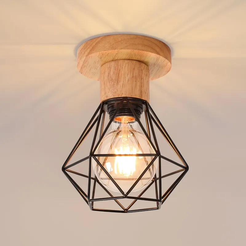 Plafonnier Industriel Bois et Métal