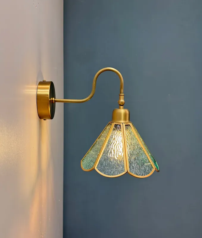 GABROV Vintage Brass Swan Arm Wall Sconce