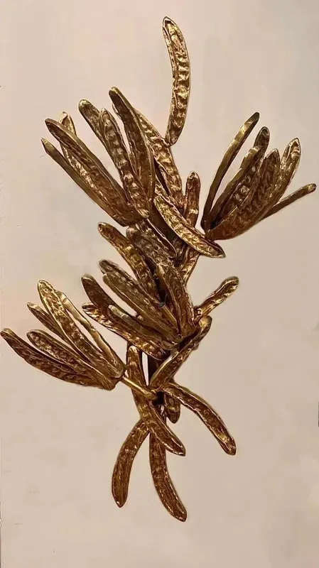 Algarobba Messingguss Skulptur Wandlampe, Kunstbeleuchtung
