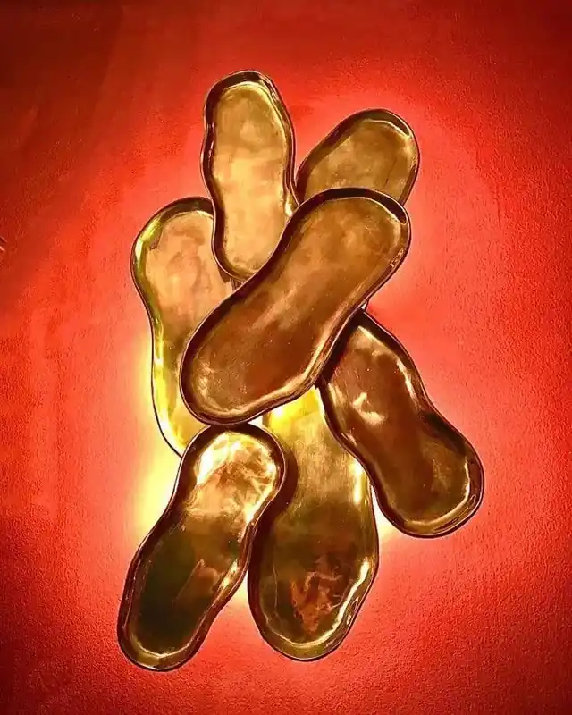 Sedayer Messing Guss Wandlampe, Kunstbeleuchtung, Skulpturale Beleuchtung