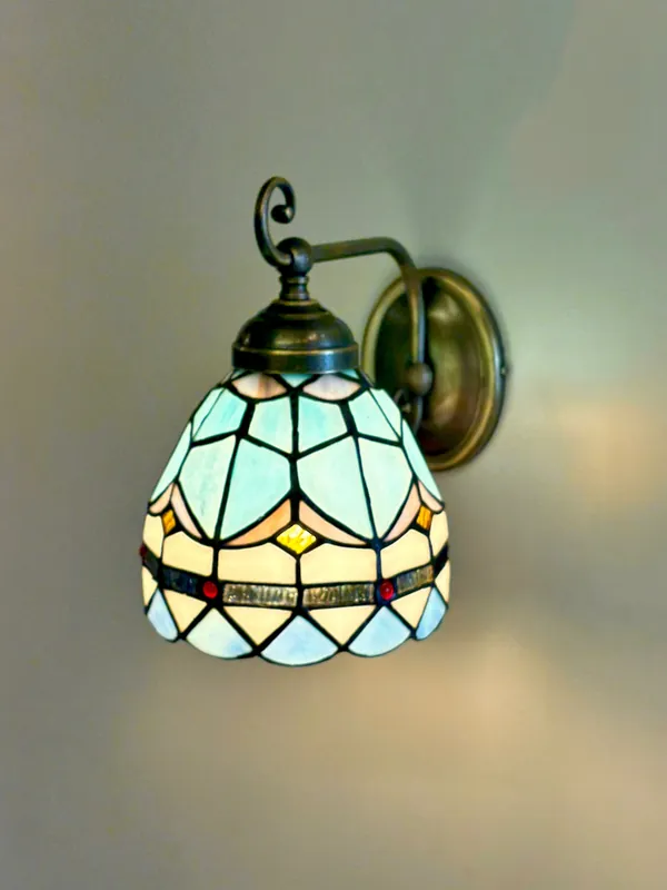 Aplique de Pared Tradicional de Latón CORUCHE - Fijación de Luz, Iluminación de Pared, Luz de Pared, Luz Clásica, Iluminación Victoriana, Aplique de Cerámica