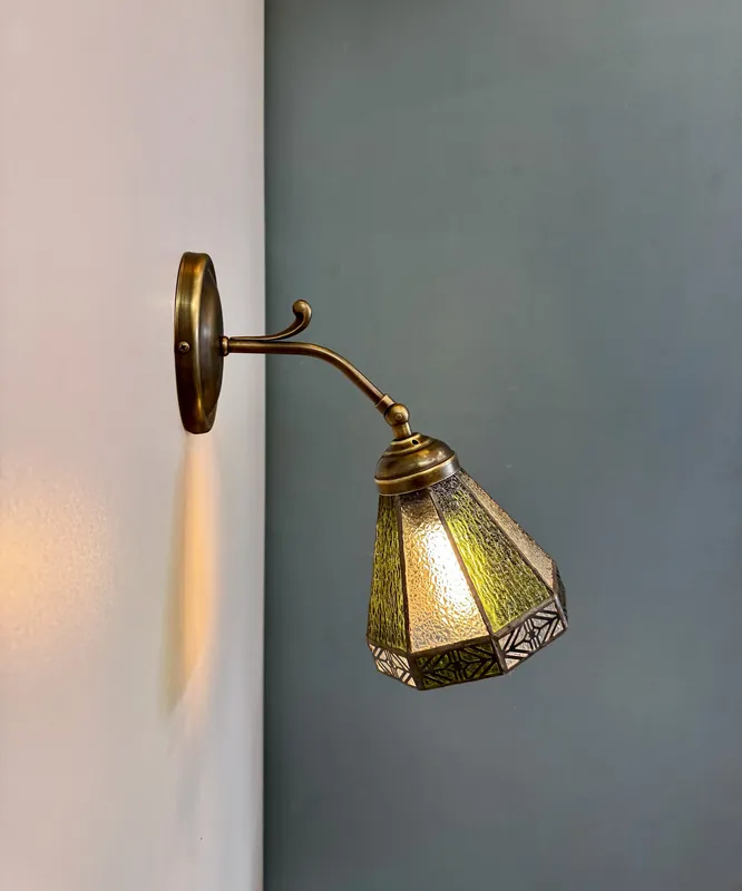 CORUCHE Messing Traditionele Wandlamp - Verlichtingsarmatuur, Wandverlichting, Wandlicht, Klassieke Verlichting, Victoriaanse Verlichting, Keramische Wandlamp