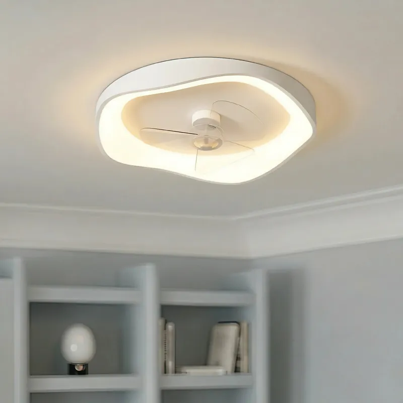 Moderne Minimalisme Hvid Loftsventilator Med Lys