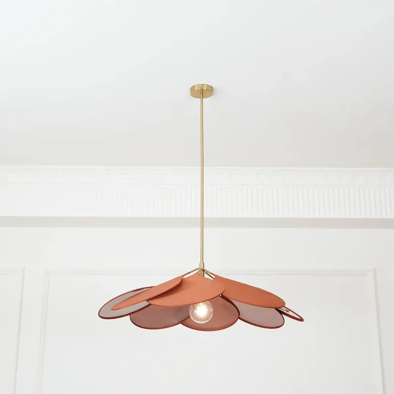 Stilfuldt blomsterdesign stof pendel lys