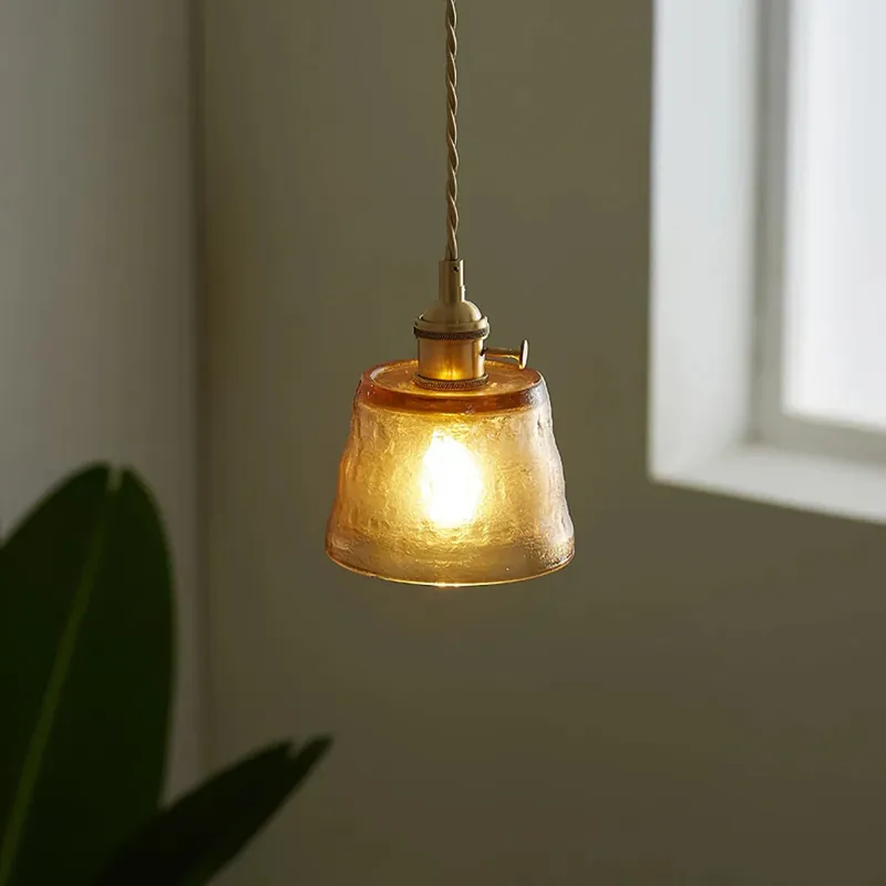 Trendy rund glaskop pendellampe