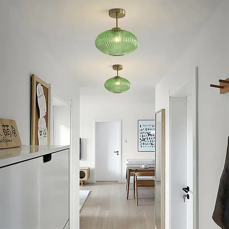 Mid-century loftslampe i glas