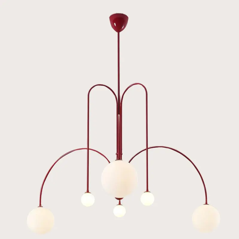 Modern White Round Glass Pendant Light