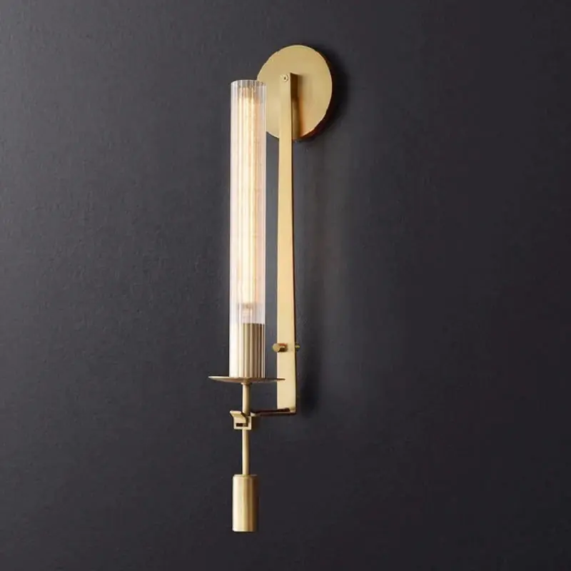 Vintage Candle Glass Wall Light