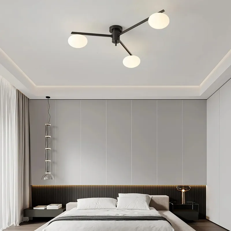 Abstract Linear Arm Glass Ceiling Light