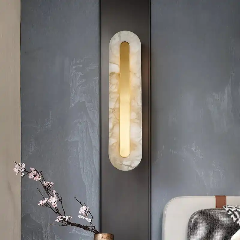 Vintage Discoid Alabaster Wall Light