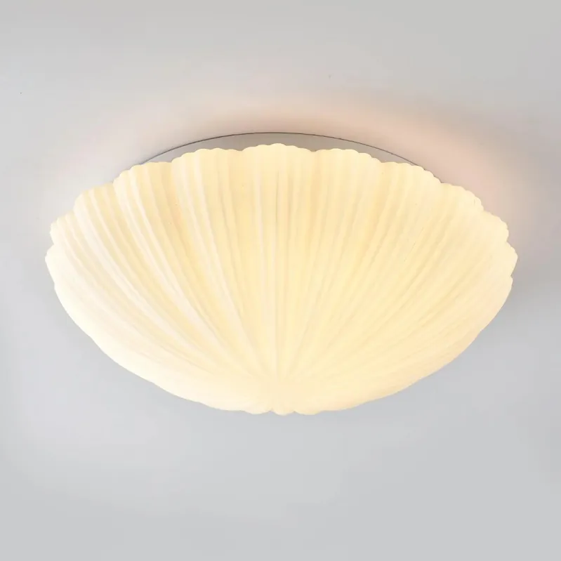 Trendy Round Shell Glass Ceiling Light