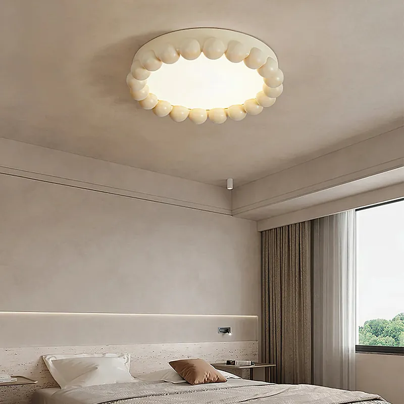 Modern Round Scalloped Fiberglass Ceiling Light