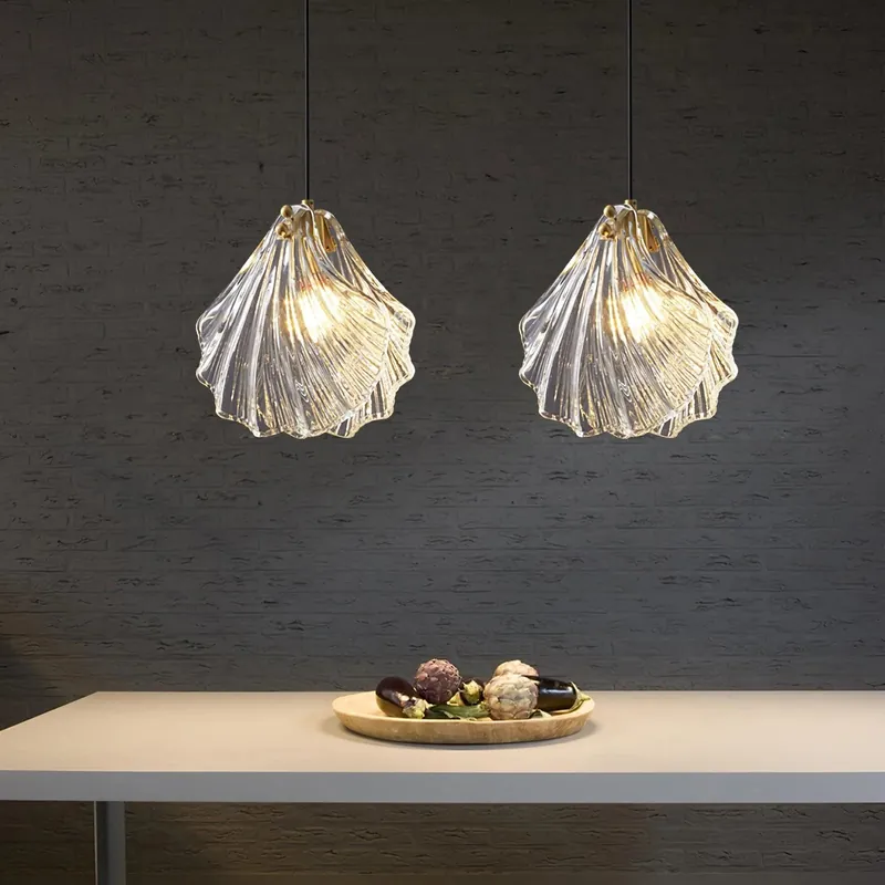 Modern Shell Glass Pendant Light
