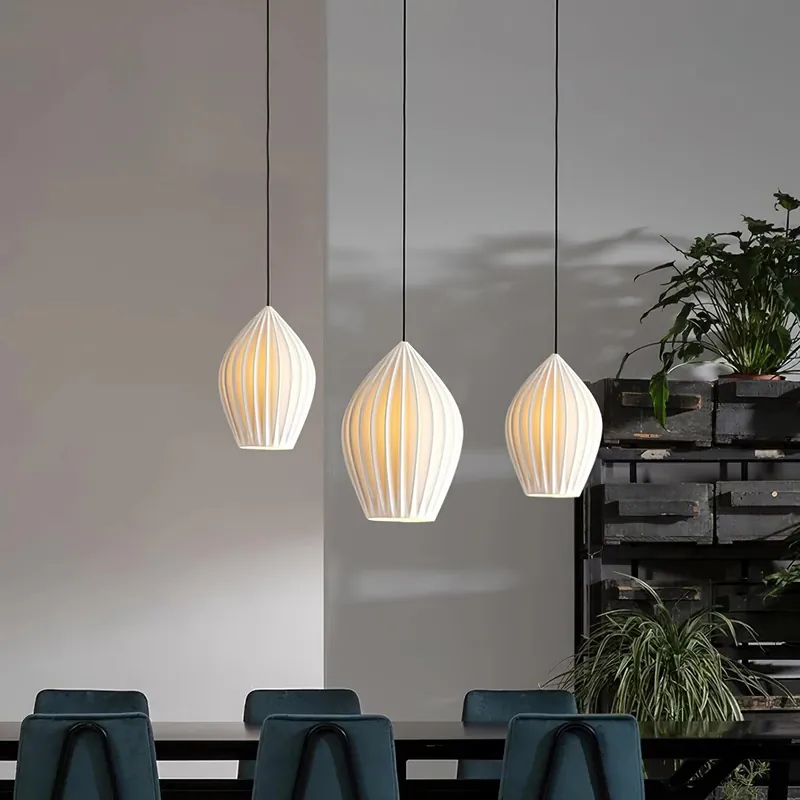 Trendy Rounded Oval Ceramic Pendant Light