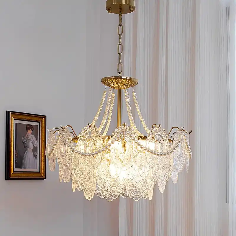 Stylish Multi-tiered Glass Chandelier