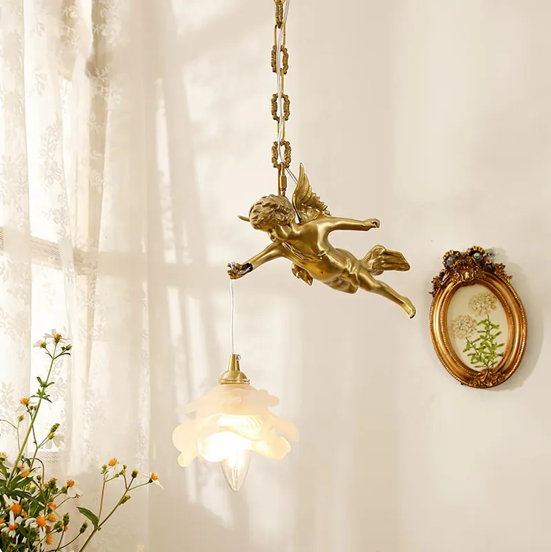 Vintage Angel Copper Pendant Light