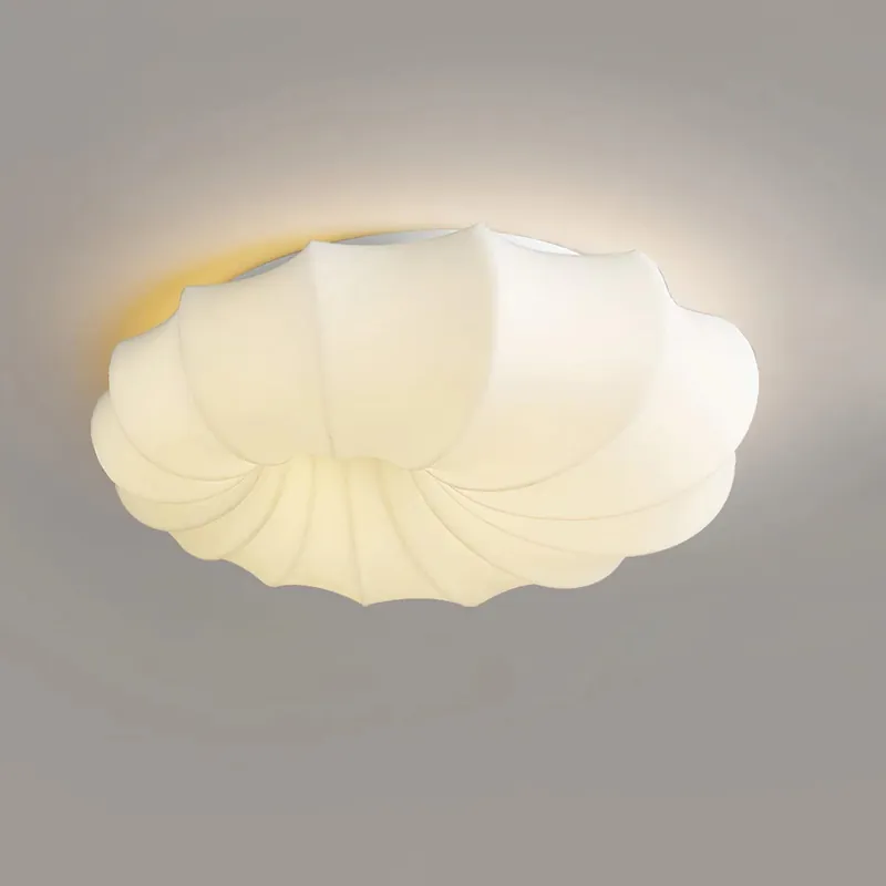 Minimalist Creamy Pumpkin Flush Mount Light