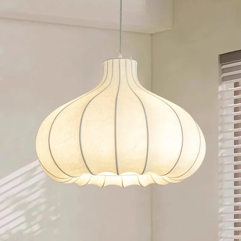 Stylish Round Silk Pendant Light
