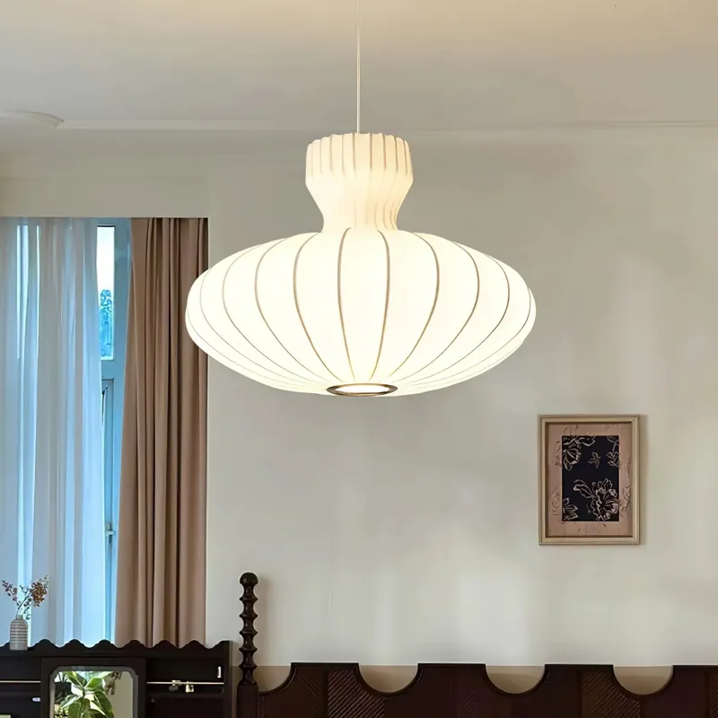 Vintage Round Silk Pendant light