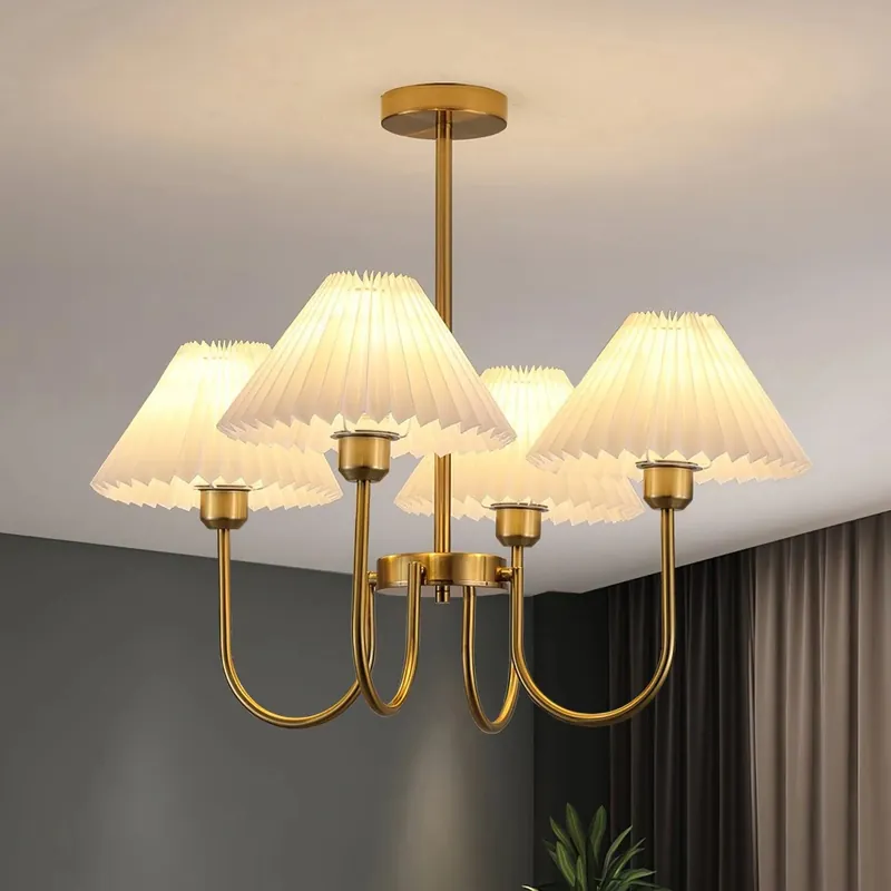 Vintage Pleated Fabric Chandelier