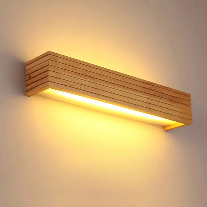 Modern Rectangular Wooden Wall Light