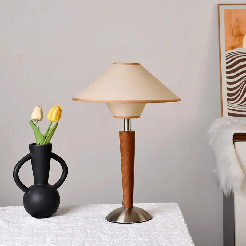 Retro Geometric Fabric Table Lamp
