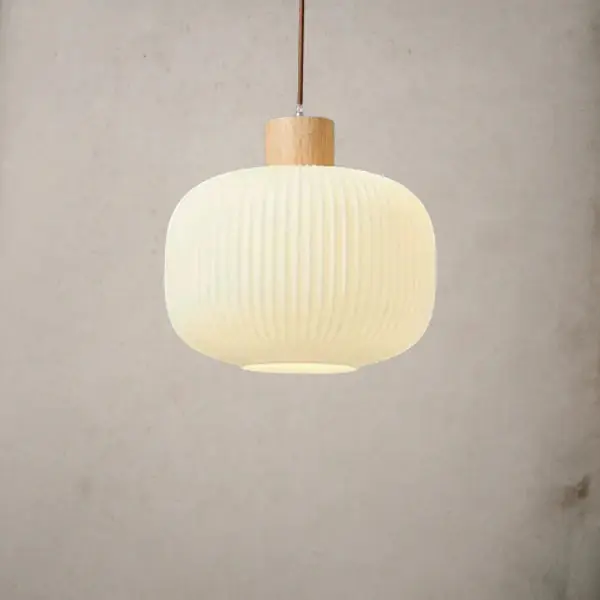 Retro Round Glass Lantern Pendant Light