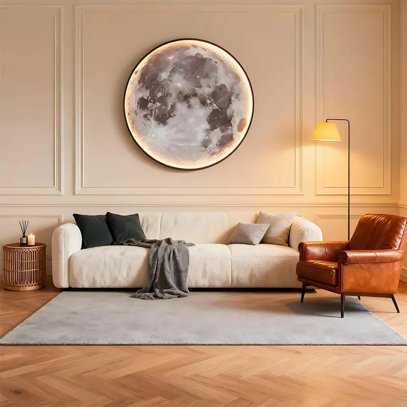 Applique murale moderne ronde en forme de lune