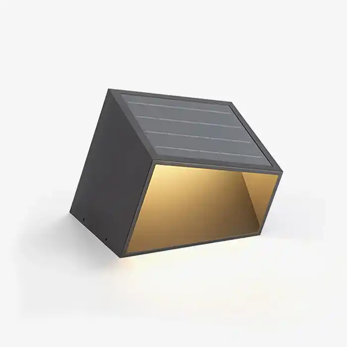 Lampe de jardin solaire cube moderne