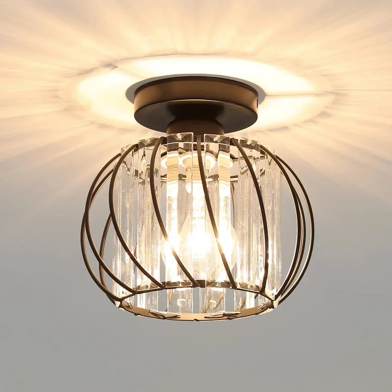 Plafonnier en verre de forme de lanterne créative moderne