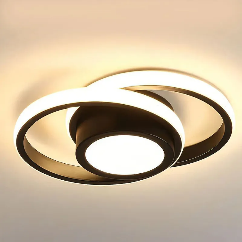 Plafonnier nordique minimaliste à double anneau