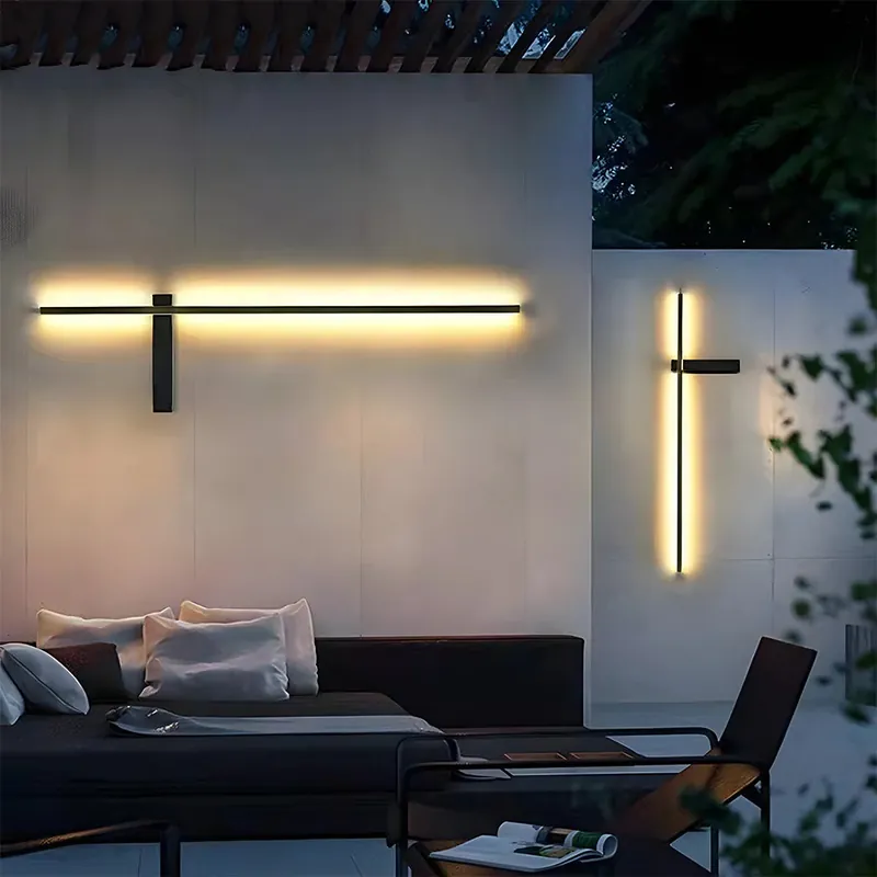 Appliques murales extérieures LED modernes à longue bande