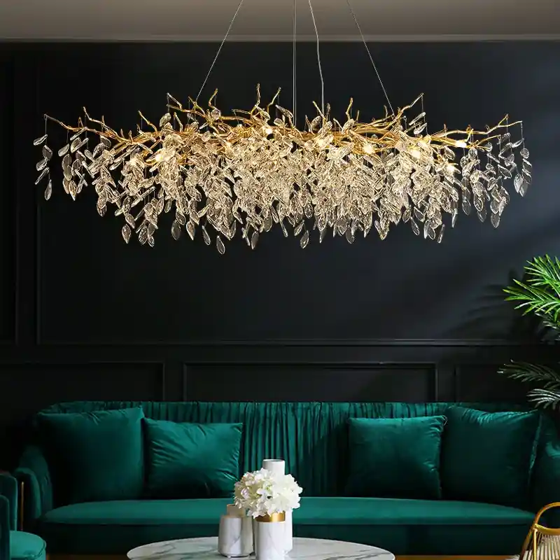 Lustre moderne en cristal de luxe léger