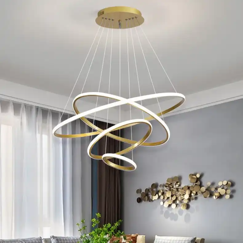 Lustre à anneaux multicouches simple et moderne
