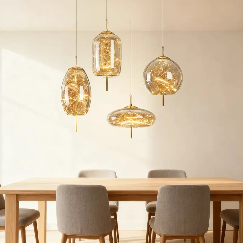 Lampe à suspension moderne en verre exquis