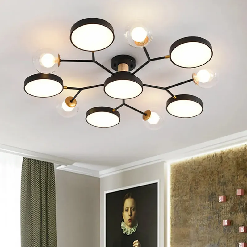 Plafonnier de salon multi-ampoules moderne