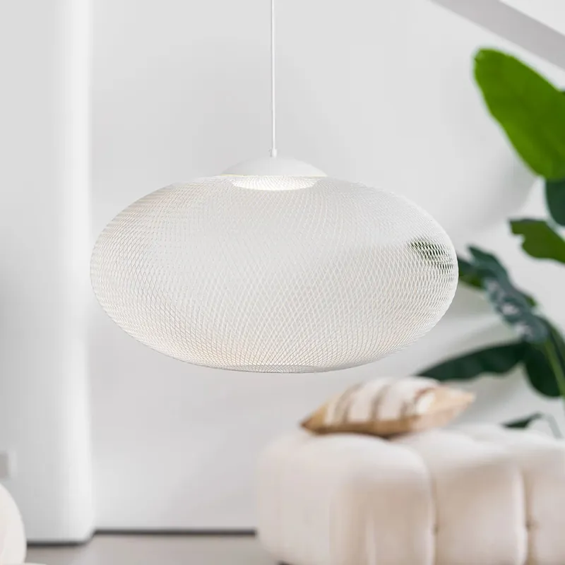 Lampe à suspension rustique en métal maillé