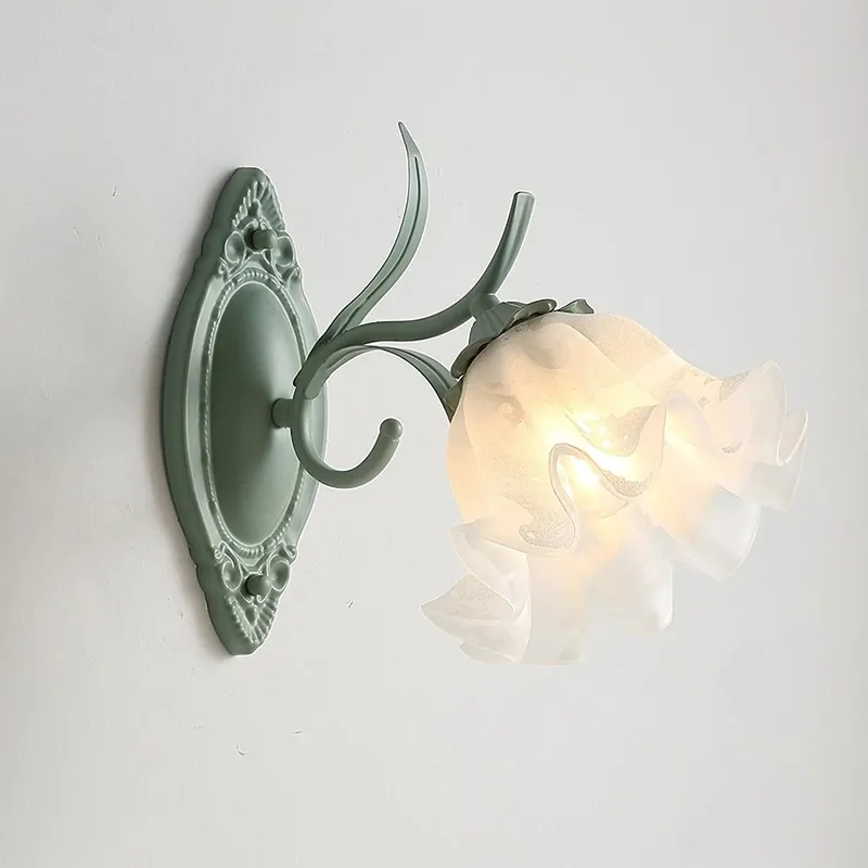 Applique murale élégante en verre floral