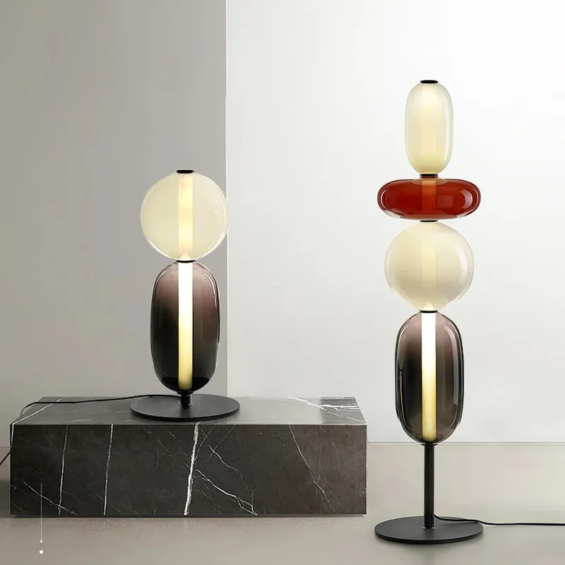 Lampadaire rond en verre de forme ovale tendance