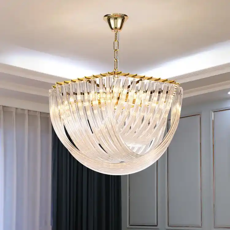 Lustre en verre élégant en forme de bol