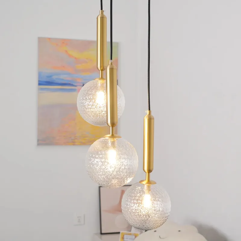 Lampe à suspension en verre Globes sphériques élégante