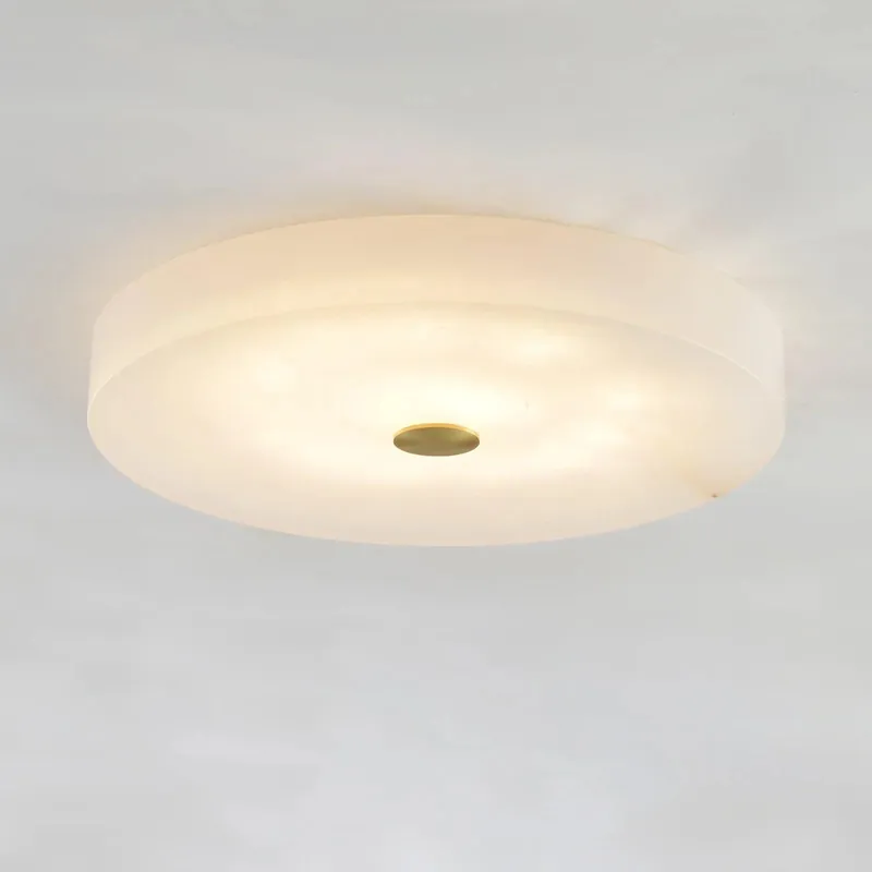 Plafonnier rond classique en marbre d'albâtre