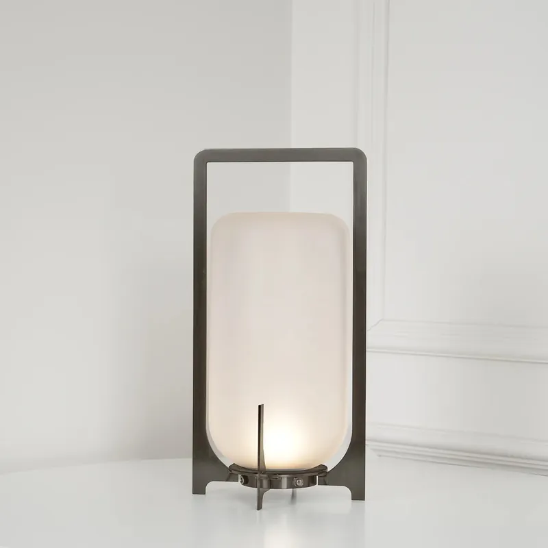 Lampe de table en verre rectangulaire minimaliste