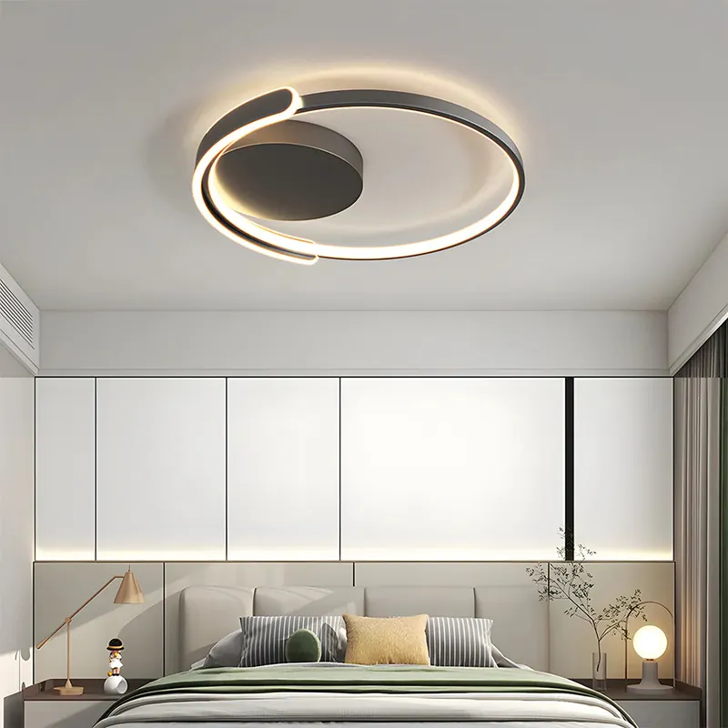 Plafonnier LED rond élégant en fer