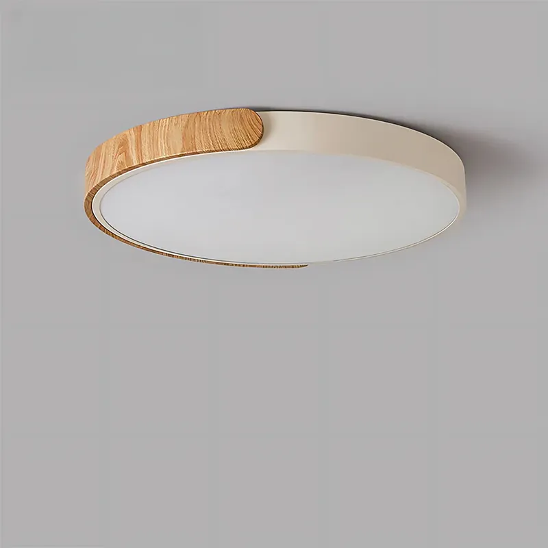 Plafonnier circulaire moderne en bois