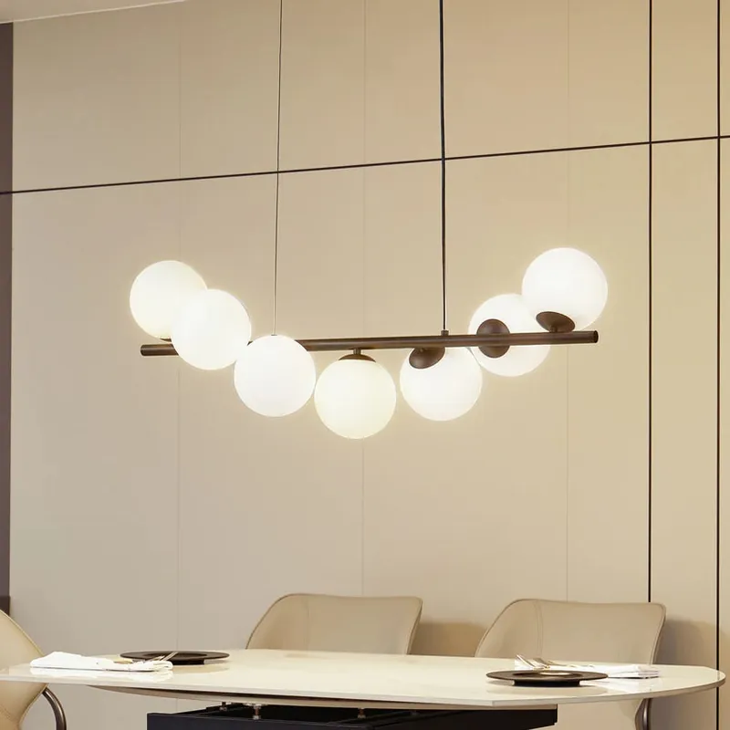 Suspension globe en verre sphérique multiple à la mode